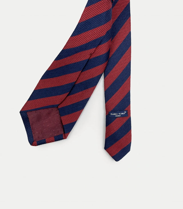 Retro cravatta regimental lana e seta bordeaux blu