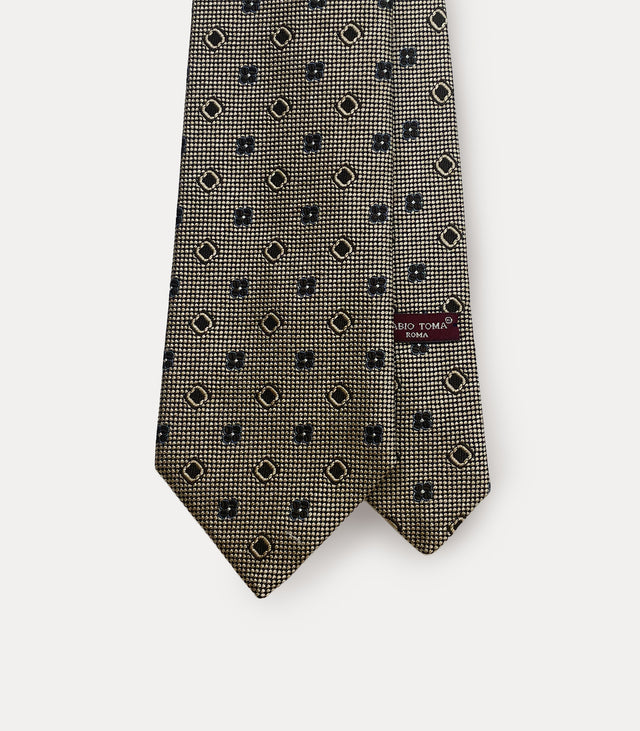 Jacquard cotton silk tie