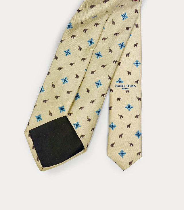 Cravatta in seta Twill Elefante