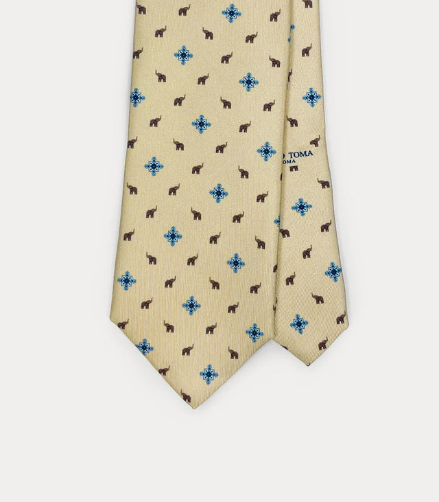 Cravatta in seta Twill Elefante