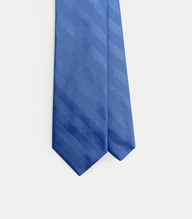 Cravatta in Seta Blu Royal a Righe Regimental